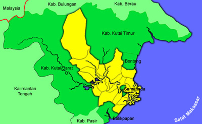 Peta Wilayah Kabipaten Kutai Kartanegara