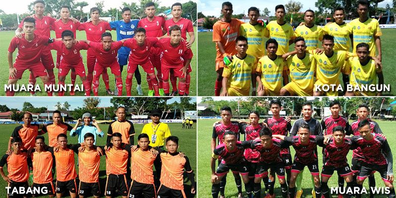 Empat kecamatan di Zona Hulu yakni Muara Muntai, Kota Bangun, Tabang dan Muara Wis lolos ke babak 12 Besar Bupati Cup 2017