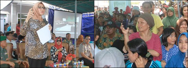 Bupati Rita Widyasari saat berdialog dengan masyarakat di desa Bakungan, Kecamatan Loa Janan, Selasa (14/01) kemarin