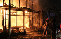 Kebakaran di Jalan Djafar Seman, RT 6 Kelurahan Baru, Tenggarong, menghanguskan 4 unit bangunan tempat tinggal
