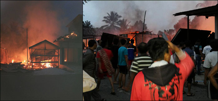 Kebakaran di desa Kota Bangun III menghanguskan 6 rumah warga RT 12