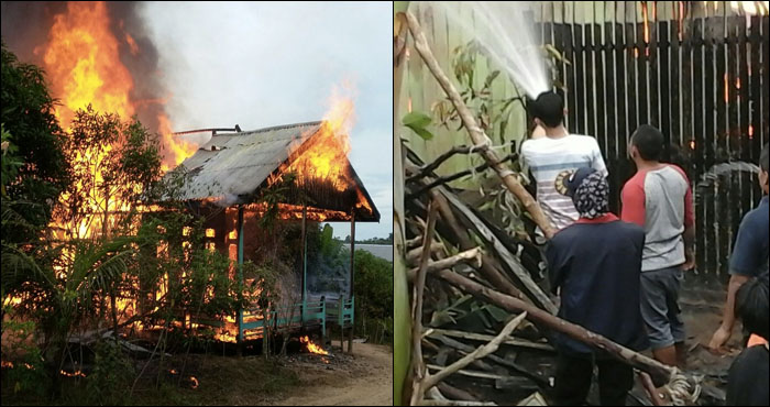 Kebakaran tunggal di desa Kota Bangun Ulu akhirnya berhasil diatasi petugas PMK Kota Bangun pada Minggu (03/09) sore jam 18.00 WITA