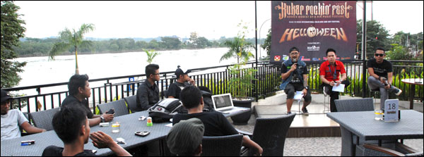 Suasana jumpa pers sekaligus peluncuran Kukar Rockin' Fest 2013 di Dapoerkoe Resto, Tenggarong, Kamis (17/04) lalu