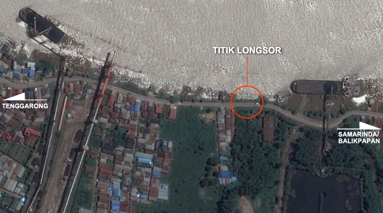 Peta titik longsor di Desa Bakungan, Loa Janan