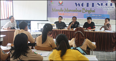 Suasana Workshop Jurnalistik Pelajar 2011 di SMAN 1 Muara Badak, Sabtu (19/03) kemarin