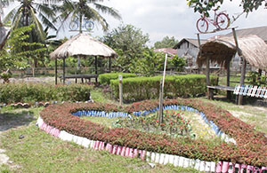 Salah satu sudut di Kampung Kamal yang ditata sebagai taman