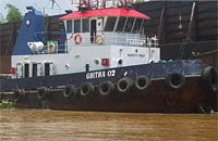 Kapal tugboat Ghitha 02 diamankan oleh pihak Polsek Sebulu