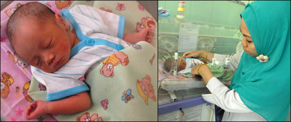 Bayi Aidil Adha masih mendapat penanganan khusus di di ruang perawatan bayi dan anak RSUD AM Parikesit