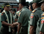 Pangdam VI/Tanjungpura Mayjen TNI Tono Suhartono saat bersilaturahmi dengan jajaran Kodim 0906/Tenggarong