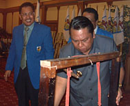 Wakil Bupati Kukar H Samsuri Aspar ketika membuka Musda ke-10 KNPI Kukar