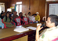Suasana penyuluhan TB Paru dan Kesehatan Lingkungan di desa Gas Alam, Kecamatan Muara Badak, Sabtu (16/07) pagi