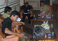 Suasana <i>hearing</i> antara jajaran PMII Kukar dengan Kepala Bawaskab Kukar, Sutrisno