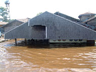 Sebuah rumah milik warga di Kecamatan Sebulu yang terendam air lebih dari 1,5 meter