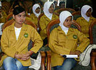 Mahasiswa Unmul Samarinda peserta KKN saat diterima Pemkab Kukar di Tenggarong tadi pagi