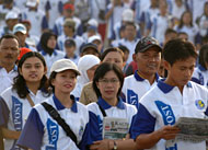 Warga kota Tenggarong dengan antusias mengikuti kegiatan JSS