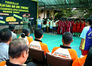 Suasana pembukaan Porseni SLTP se-Kukar di Tenggarong tadi pagi
