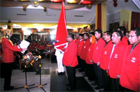 Rita Widyasari saat melantik Depicab SOKSI Kukar  2011-2016