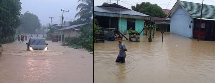 Setelah diguyur hujan selama 2 hari berturut-turut, sebanyak 5 desa di Muara Badak terendam banjir