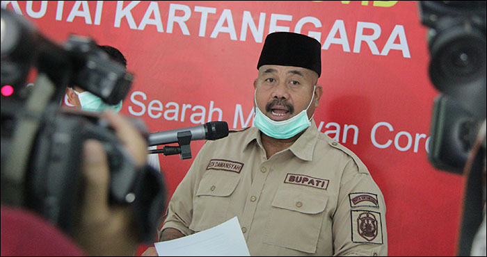 Bupati Kukar Edi Damansyah kembali mengumumkan adanya kasus positif terjangkit virus Corona di Kukar