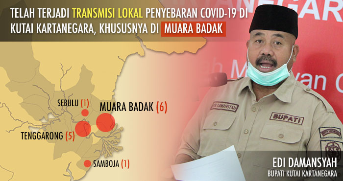 Bupati Kukar Edi Damansyah memastikan telah terjadi transmisi lokal penyebaran virus Corona