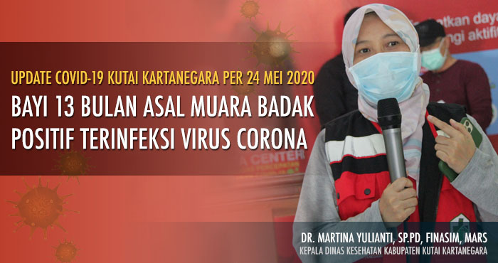 Kepala Dinkes Kukar dr Martina Yulianti mengumumkan adanya seorang bayi yang terkonfirmasi positif COVID-19