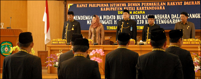 Suasana Rapat Paripurna Istimewa DPRD Kukar dalam rangka peringatan hari jadi kota Tenggarong ke-230
