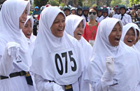 Salah satu regu putri SMPN 1 Tenggarong