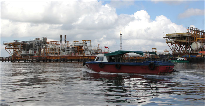 Salah satu instalasi migas di kawasan Blok Mahakam yang saat ini masih dikelola Total E&P Indonesie