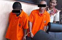 Dua tersangka pelaku curanmor, As dan Am, sudah ditahan di Mapolres Kukar 