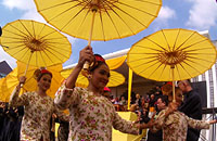 Pembukaan Erau 2019 di halaman Museum Mulawarman dimeriahkan dengan penampilan tari Senandung Melayu Kutai