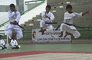 Atraksi para atlet karate dalam pembukaan Gashuku dan Ujian DAN Zona II INKAI  se-Kalimantan