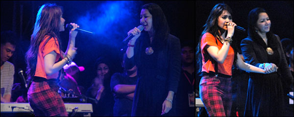 Bupati Kukar Rita Widyasari tampil di atas pentas bersama Geisha saat membawakan tembang berjudul <i>Jika Cinta Dia</i>