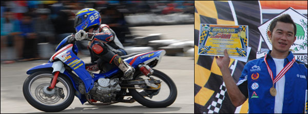 Pembalap nasional asal Samarinda, Fitriansyah Kete, tampil sebagai juara umum dalam kejuaraan Golkar Road Race Kelok Jembatan Akhir Tahun di Tenggarong