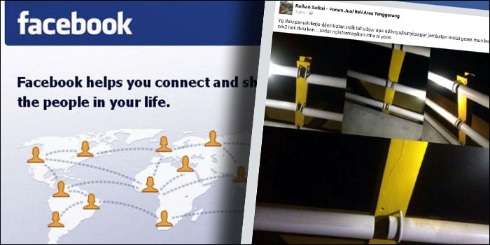 Foto terlepasnya pagar jembatan Kartanegara ini menghebohkan netizen setelah diunggah warga lewat media sosial facebook