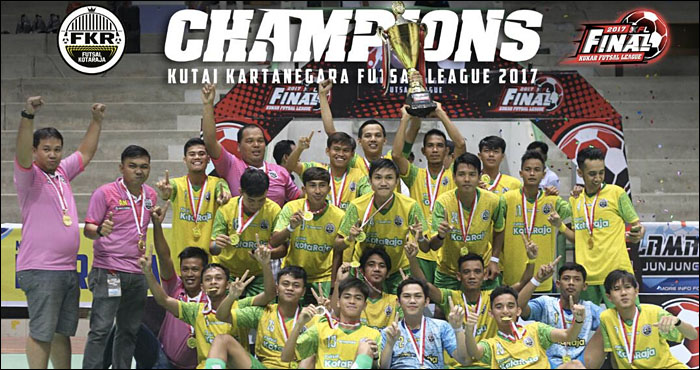 Tim Futsal Kota Raja keluar sebagai juara edisi pertama KFL 2017 usai menundukkan tim Cabe Rawit FC di laga final