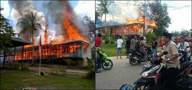 Peristiwa kebakaran yang melanda bangunan bangsal BPPK Kota Bangun tadi siang