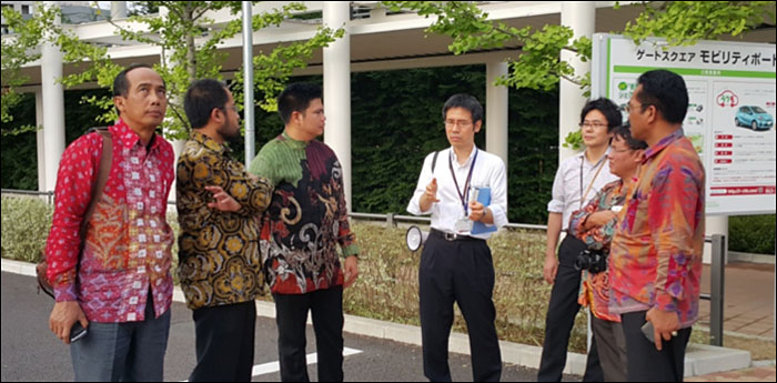 Delegasi Pemkab Kukar saat mengunjungi Khasiwa Noha, sebuah Kota Pintar yang dikembangkan Hitachi di wilayah Tokyo