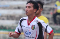 Anindito mencetak 2 gol bagi kemenangan Mitra Kukar