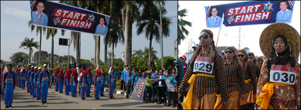 Pelepasan peserta Lintas Raya Antar SLTA se-Kukar di Tenggarong, Sabtu (26/10) pagi kemarin