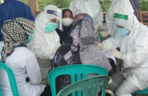 Dari kegiatan swab massal di Marang Kayu ditemukan 1 warga positif terjangkit virus Corona