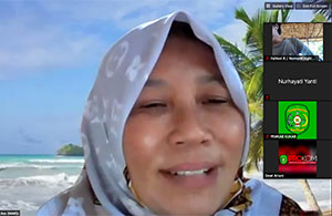 Kepala Dinkes Kukar dr Martina Yulianti saat memberikan keterangan pers secara virtual terkait perkembangan kasus COVID-19 di Kukar