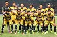 Mitra Kukar hanya bermain imbang 0-0 saat menghadapi Persita di laga perdana Piala Presiden 2015 di Stadion Kapten I Wayan Dipta, Gianyar 