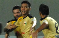 Anindito membuka kemenangan Mitra Kukar lewat gol yang dicetak pada menit 23