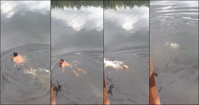 Detik-detik menghilangnya Suprianto saat disambar buaya di perairan Muara Jawa, Sabtu (16/09) siang 
