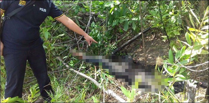 Jasad Noor ditemukan dalam keadaan membusuk di semak-semak tepi jalan poros Tenggarong-Kutai Barat di wilayah desa Perian, Muara Muntai, Selasa (15/03) siang