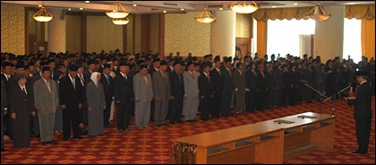 Suasana pengambilan sumpah jabatan terhadap 667 pejabat struktural eselon III dan IV di lingkungan Pemkab Kukar