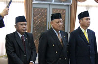 Tiga Staf Ahli ikut dilantik hari ini, terdiri dari H Bahrul, H Otoy Usman dan H Heldiansyah