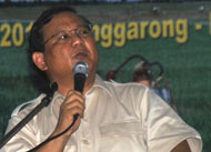 Prabowo Subianto menyatakan akan terus memperjuangkan peningkatan anggaran pertanian