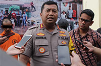 Kapolres Kukar AKBP Andrias Susanto saat memberikan keterangan kepada awak media