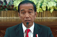 Presiden Jokowi saat memberikan keterangan pers terkait penetapan IKN baru di Kukar dan PPU